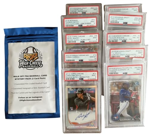 Baseball Walk Off Mystery Pack - 2 Cards, 1 PSA Graded & 1 Autograph/Relic Ungraded