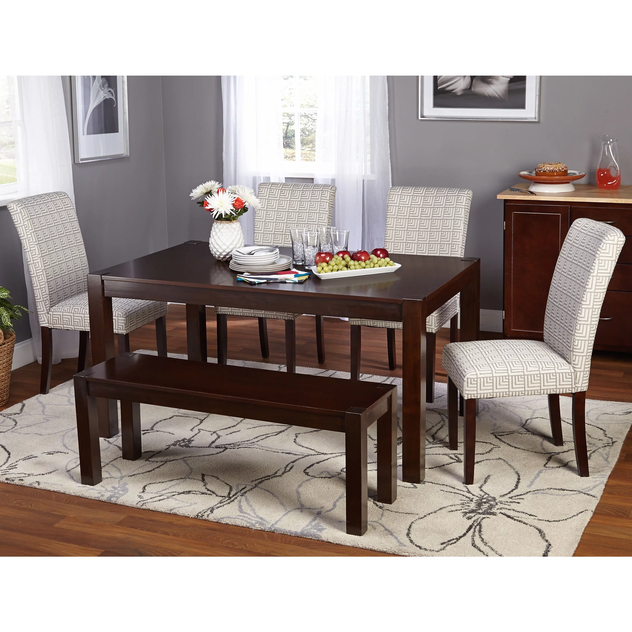 TMS Simple Living Axis Wood Dining Bench, Espresso