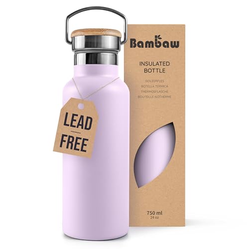 Bambaw 32 oz Water Bottle | Insulated Water Bottles | Water Bottle Stainless Steel | Insulated Travel Water Bottle | Insulated Water Bottle | Stainless Steel Water Bottles | 1 Liter Water Bottles