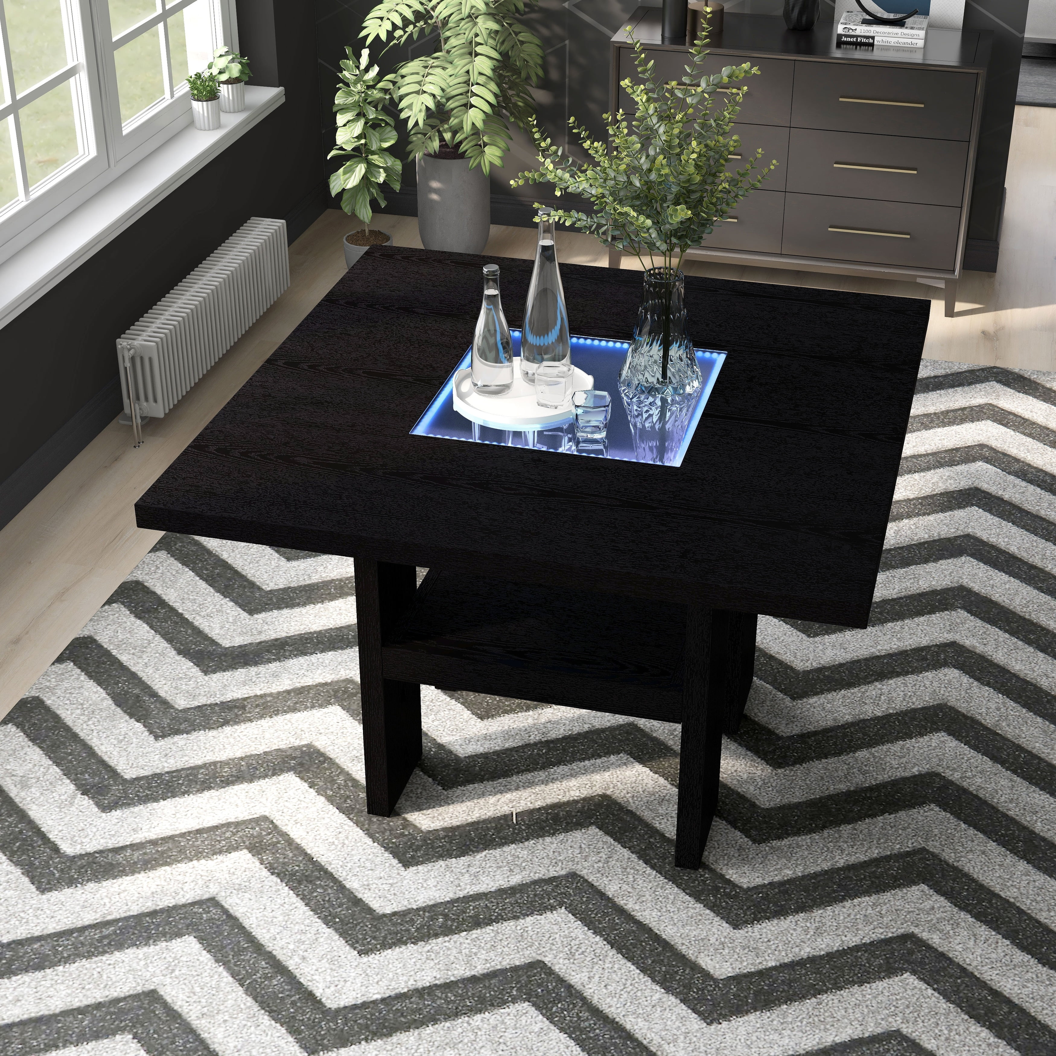 Strick & Bolton  Lange 54-inch Light-up Counter Height Wood Dining Table