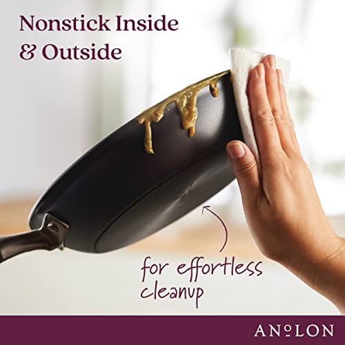 Anolon Advanced Home Hard-Anodized Nonstick Skillets (2 Piece Set- 10.25-Inch & 12.75-Inch, Moonstone) & Advanced Home Hard Anodized Nonstick Sauce Pan/Saucepan