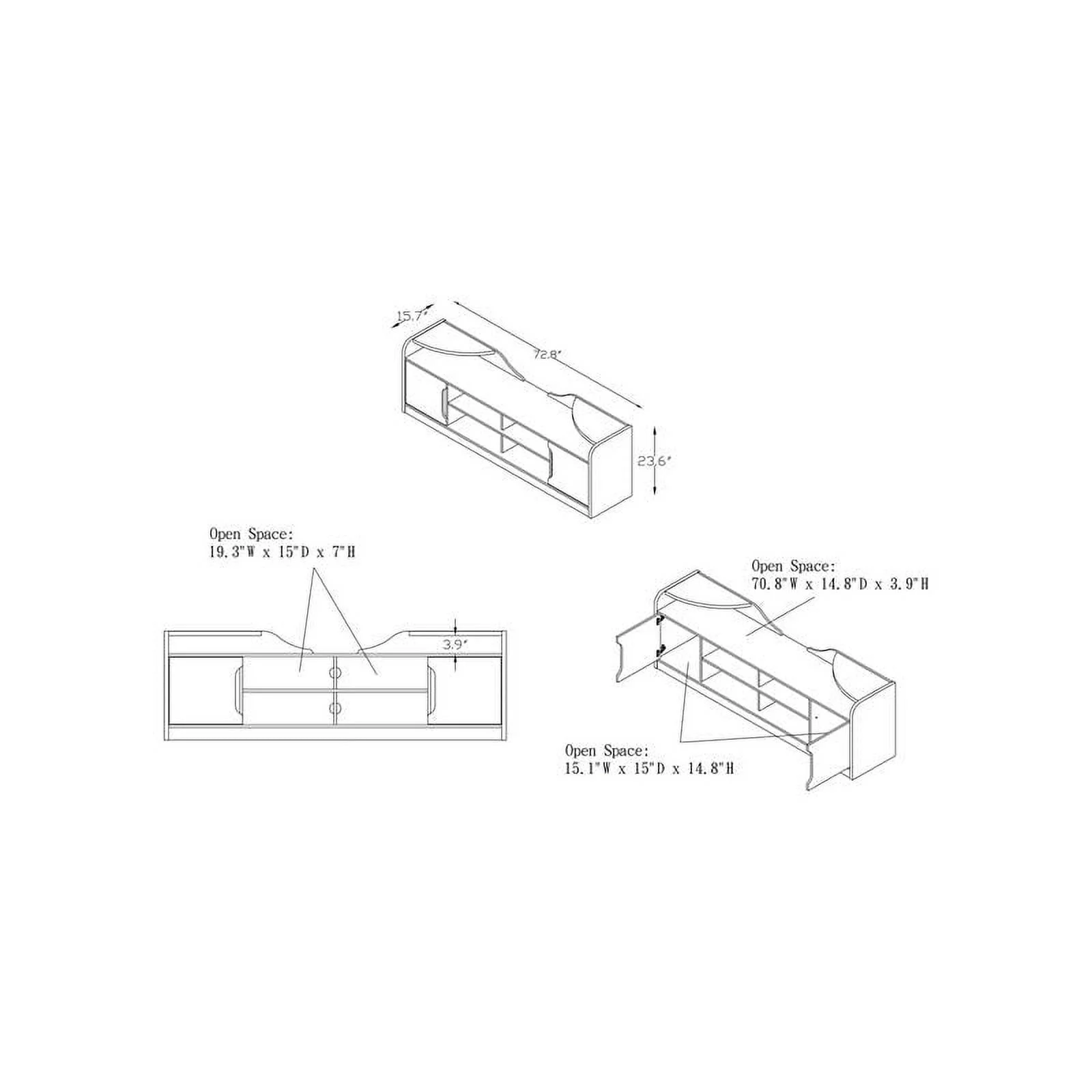 Bowery Hill Rustic Wood 72-Inch TV Stand in Chestnut Brown Finish