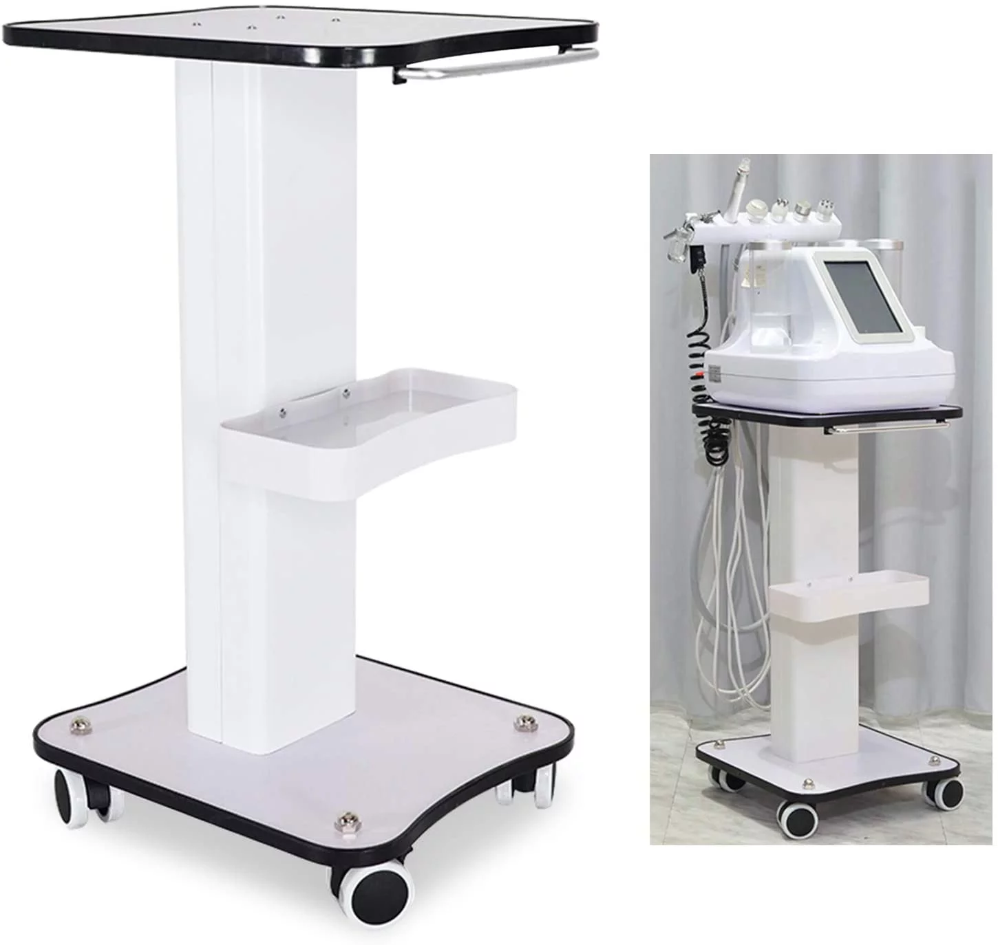 Cart,3 Tier Salon Rolling Trolley Cart Stand  Instrument Tray Rolling Cart with Wheel Salon Spa Cart for Esthetician Storage Organizer Cart Trolley Holder Tool Cart,Load 88lbs