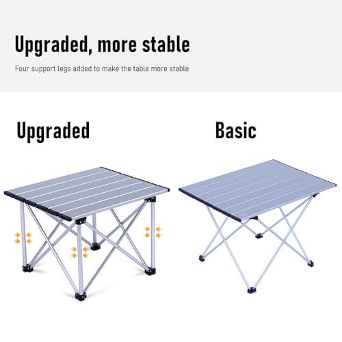 iClimb Ultralight Compact Camping Folding Table with Carry Bag (Blue - S)