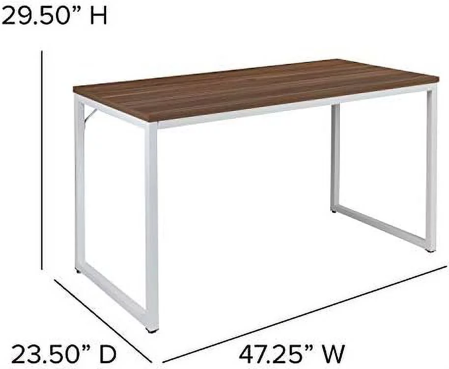 Industrial  Desk-47 L Commercial Grade  Office Desk-Mahogany/Black