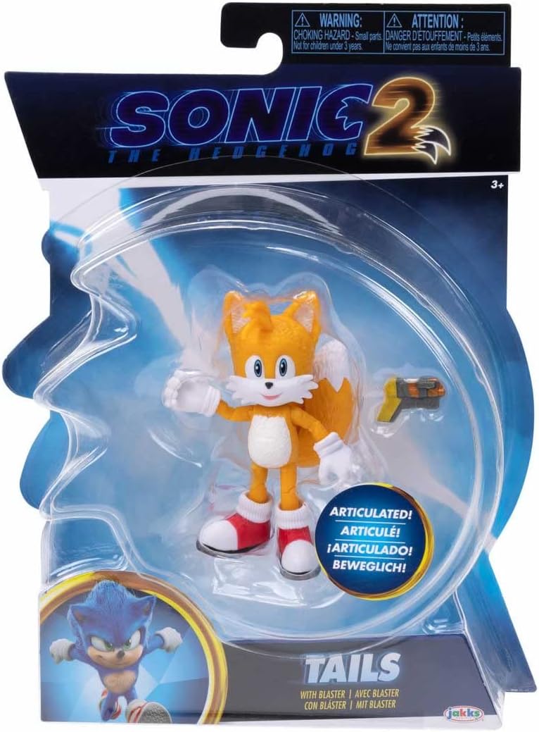 Sonic the Hedgehog 2, 4 inch Articulated Tails Action Figure with Accessory inspired by the Sonic 2 Movie