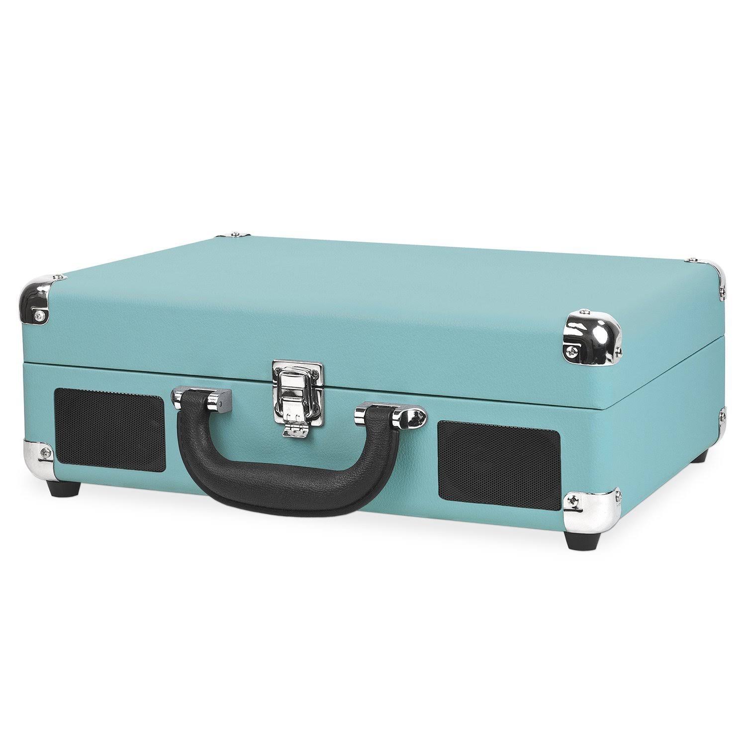 Victrola Vintage 3-Speed Bluetooth Suitcase Turntable with Speakers, Aqua
