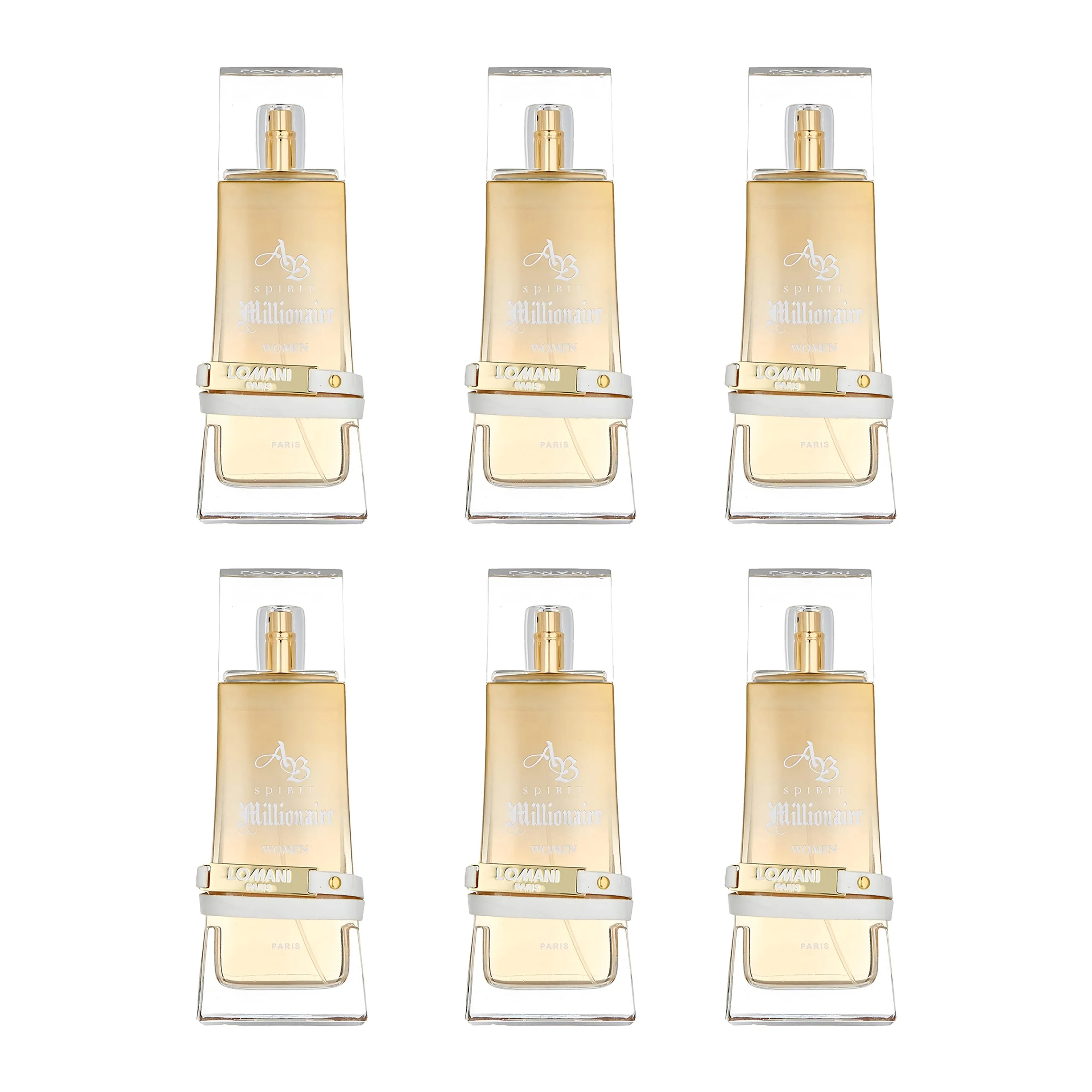 Pack of (6) Lomani AB Spirit Millionaire Eau de Parfum Spray for Women, 3.3 Ounce