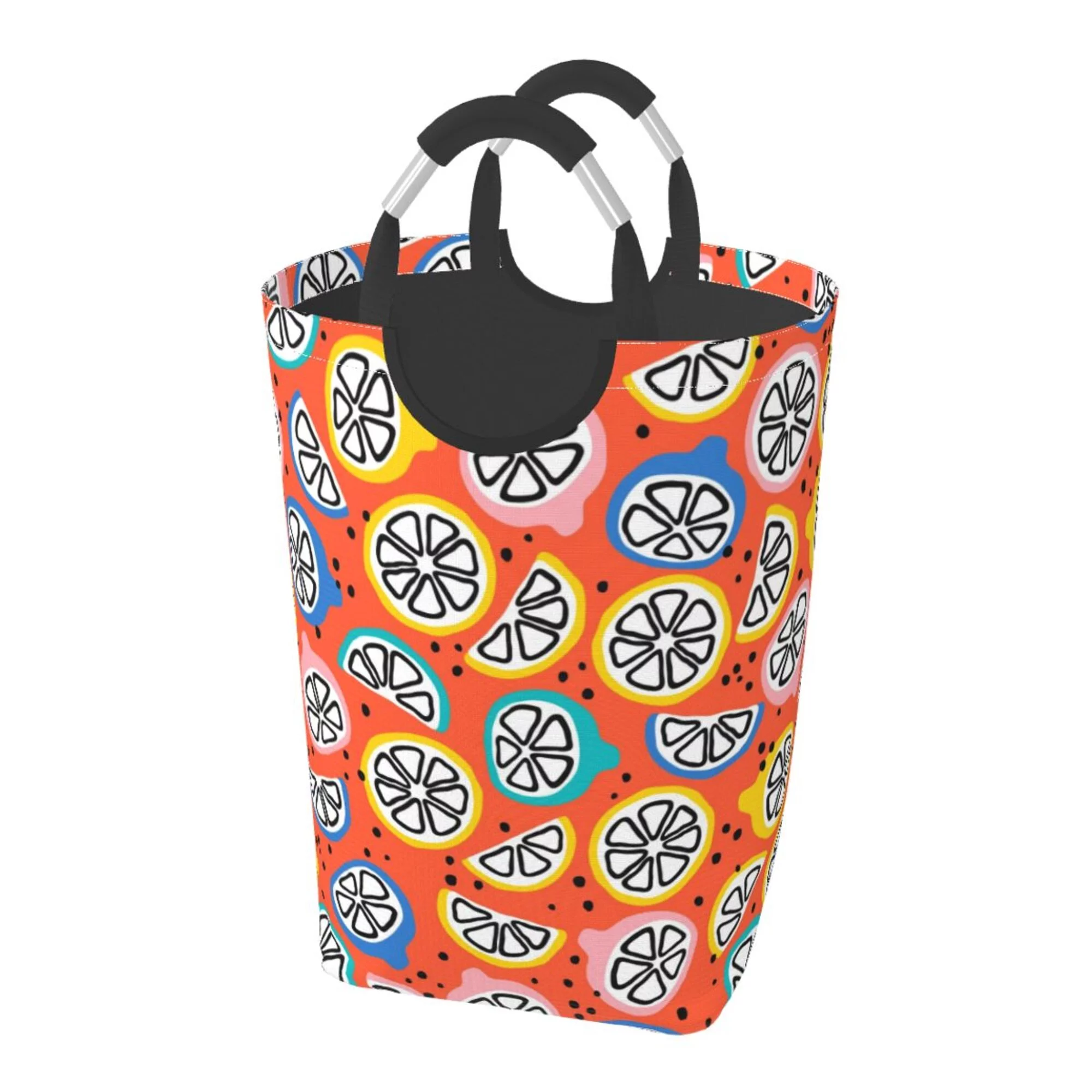 XMXY Citruses Seamless Colorful Fruit Rectangular Laundry Basket Organizer, Collapsible Tall Clothes Hampers for Laundry with Handles