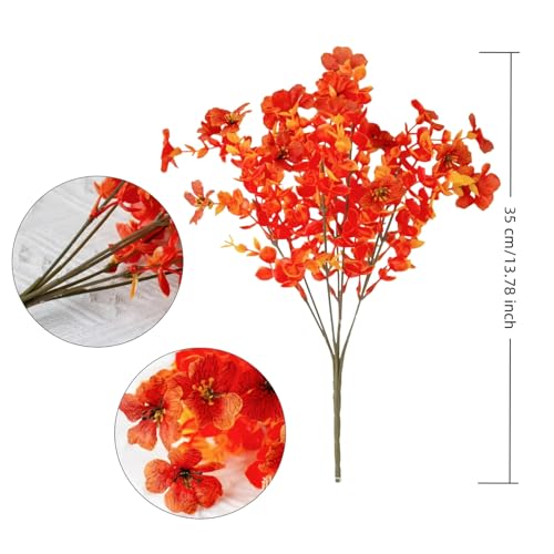 12 Bundles Artificial Autumn Violets - PE & Silk Fake Autumn Violet Decor with Steams for Indoor/Outdoor Fall Decoration (Shelves/Patio/Garden)​,a