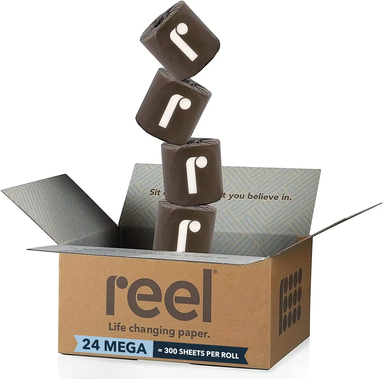 Reel Bamboo Toilet Paper, 3-Ply, Eco-Friendly, 24 Rolls, 300 Sheets Per Roll