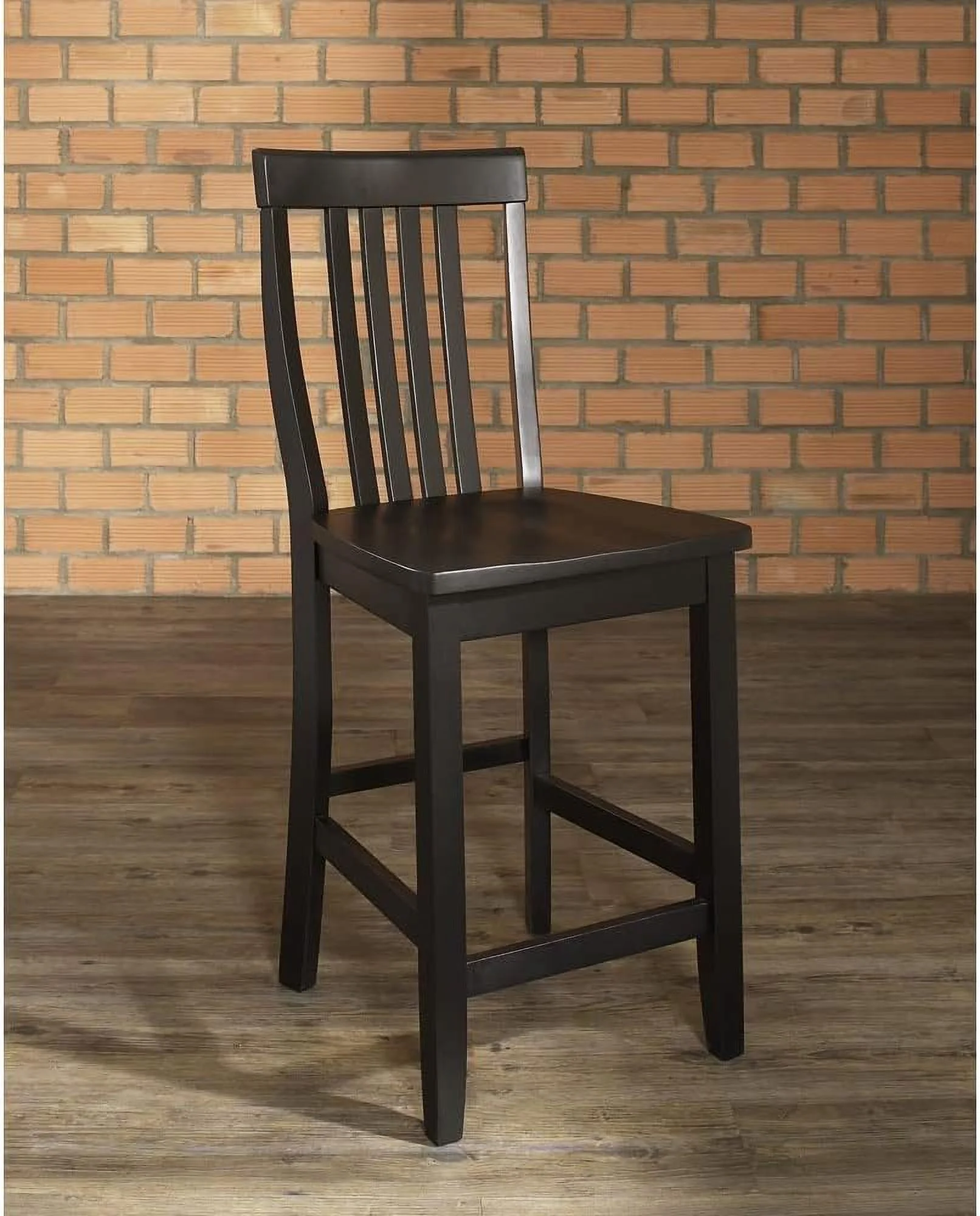 Fitniz Schoolhouse Bar Stool (Set Of 2), 24-Inch, Black