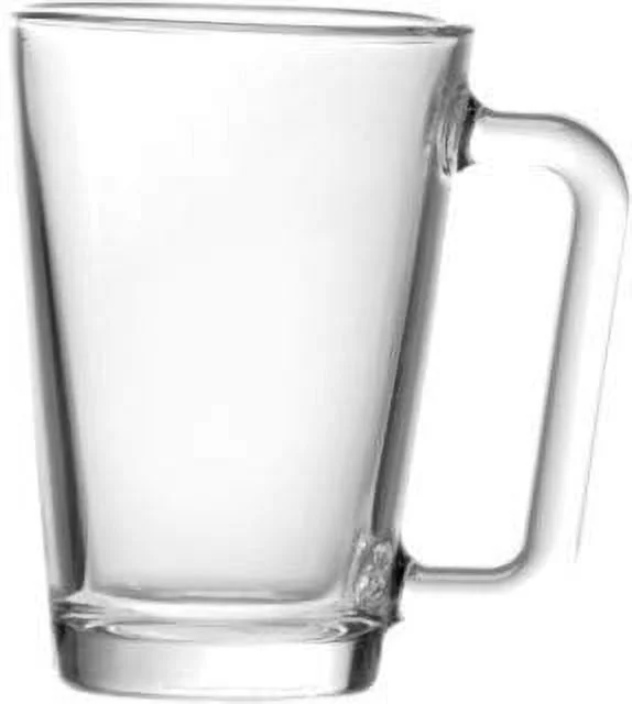 Madison 9 Ounce Glass Coffee Mugs, Thick and Durable, For Coffee, Tea, Cider, etc., Microwave and Dishwasher Safe, Set of 12 Clear Glass Mugs, 3” Diameter x 4.5 Tall”