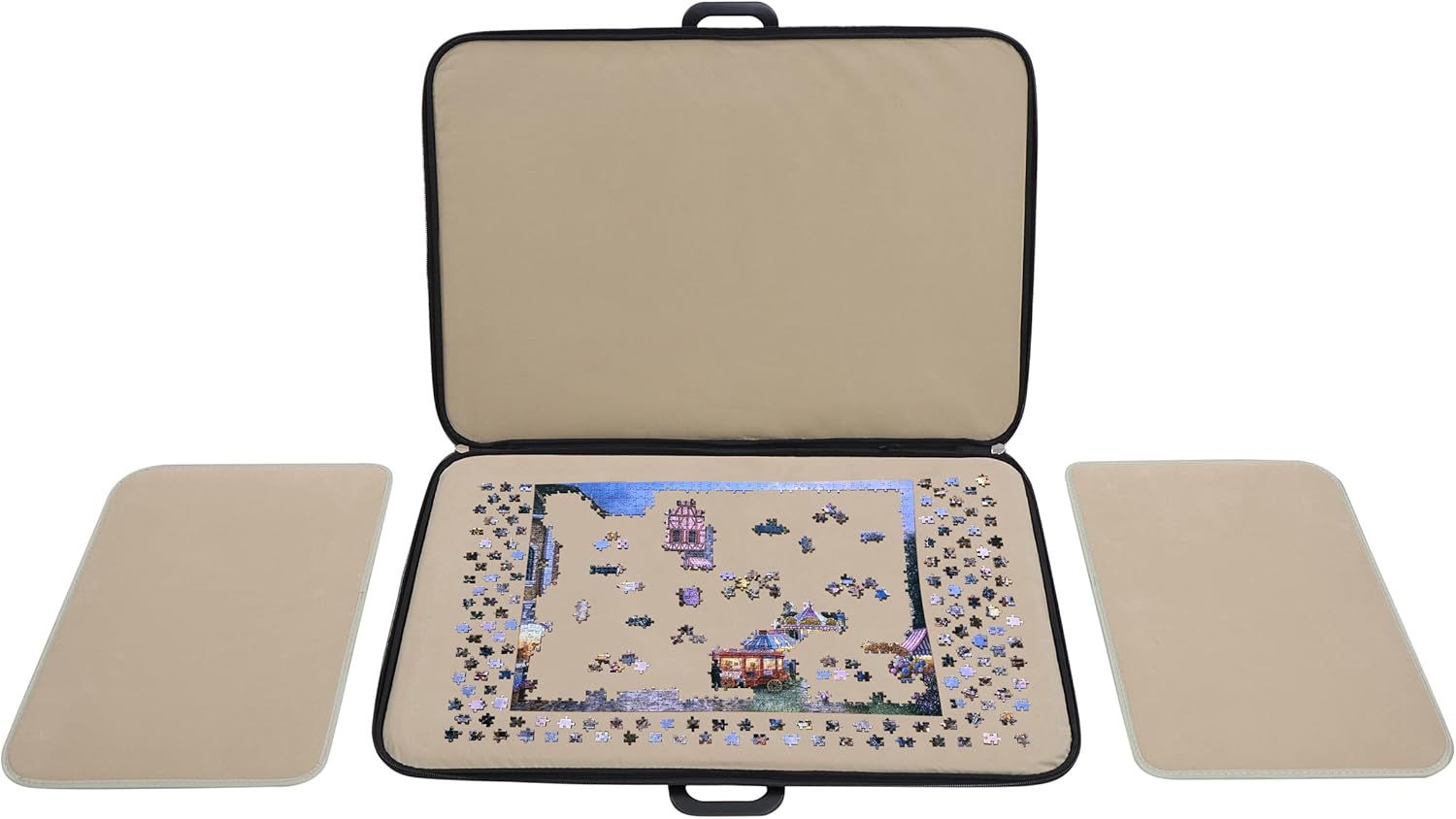 Large Portable Puzzle Table - Zip-Up 1000pc Jigsaw Puzzle Carry Case with Puzzle Organizer Trays and Puzzle Mat for Convenient Puzzle Storage