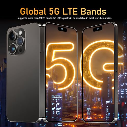 15 ProMax Smartphone, 6+256GB Unlocked Phone, Android 13.0, 48+108MP Zoom Camera, Mobile Phone with Build-in Pen,Long Battery Life 6800mAh, Dual SIM, 6.7“ HD Screen,5G/4G Phone (White)