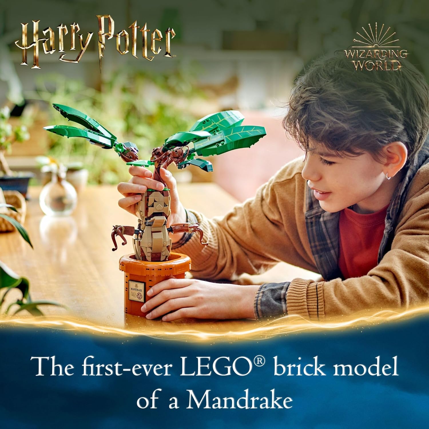 LEGO Harry Potter Mandrake Figure & Pot Plant Toy, Harry Potter Collectible Gift Idea for Kids, Magical Creature Playset for Room décor, Harry Potter Toy for 10 Year Old Girls, Boys or Any Fan, 76433