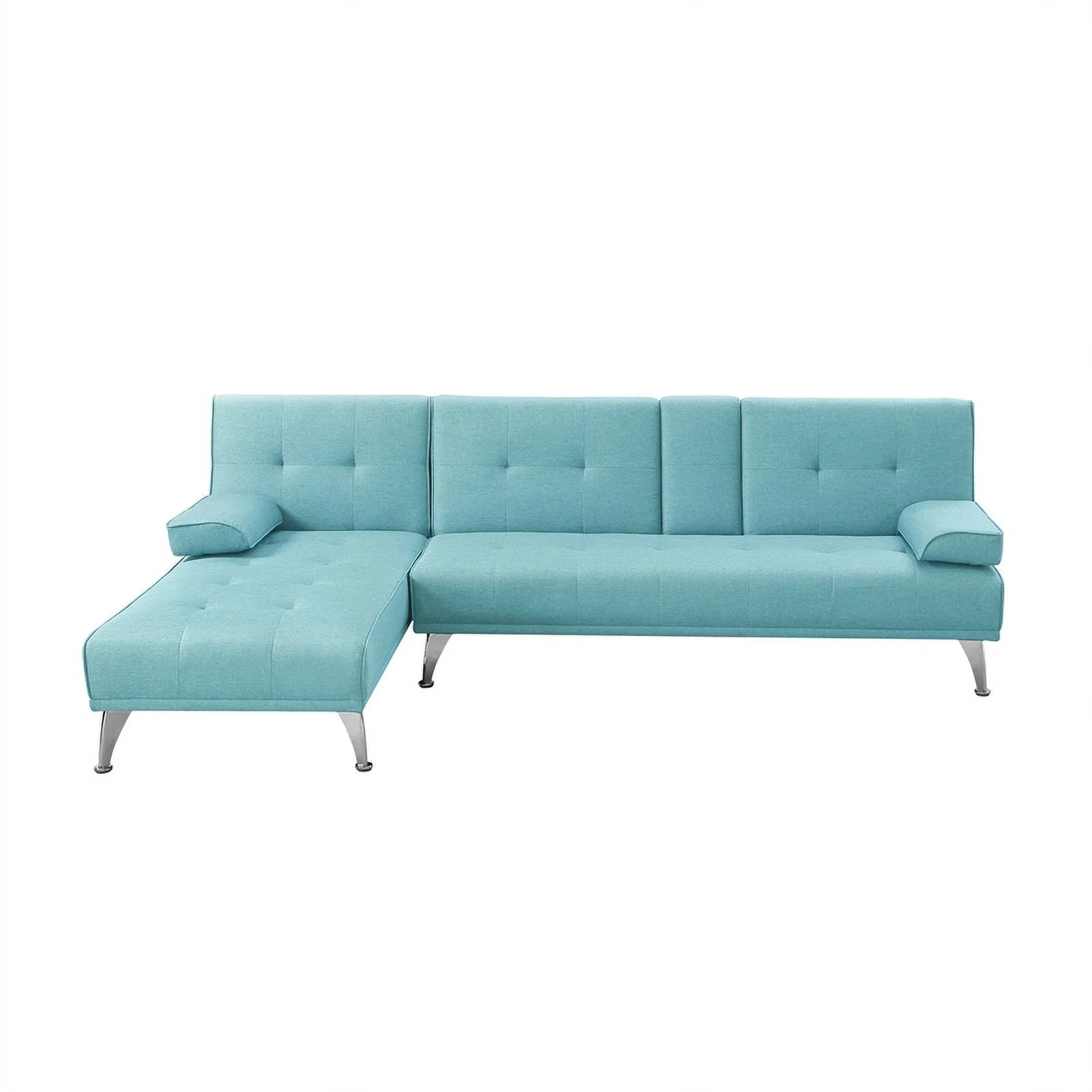 Serta Michigan Convertible Sofa in Sky Blue Fabric Upholstery