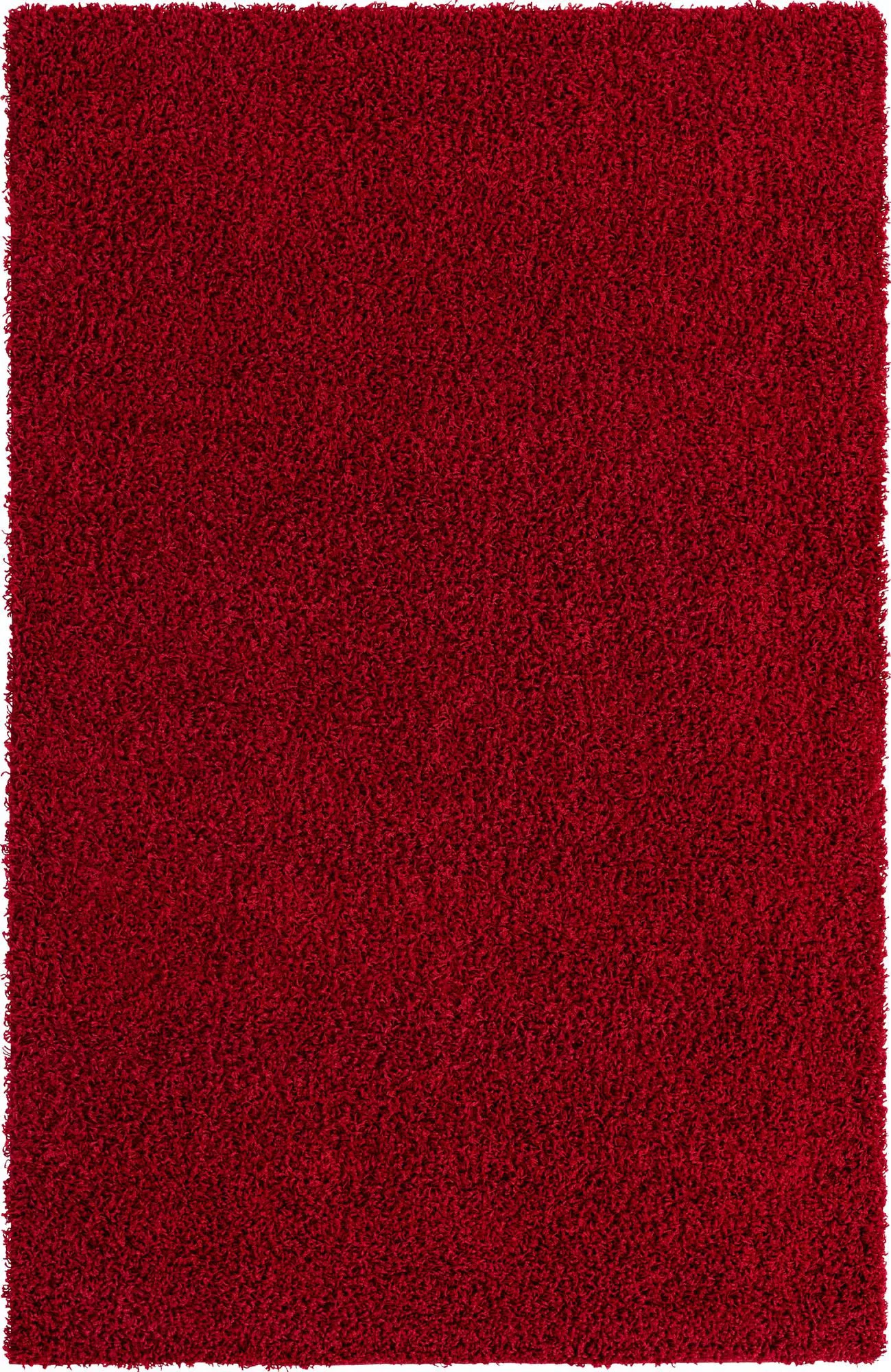 Rugs.com Solid Shag Collection Rug – 5' x 8' Cherry Red Shag Rug Perfect For Bedrooms, Dining Rooms, Living Rooms