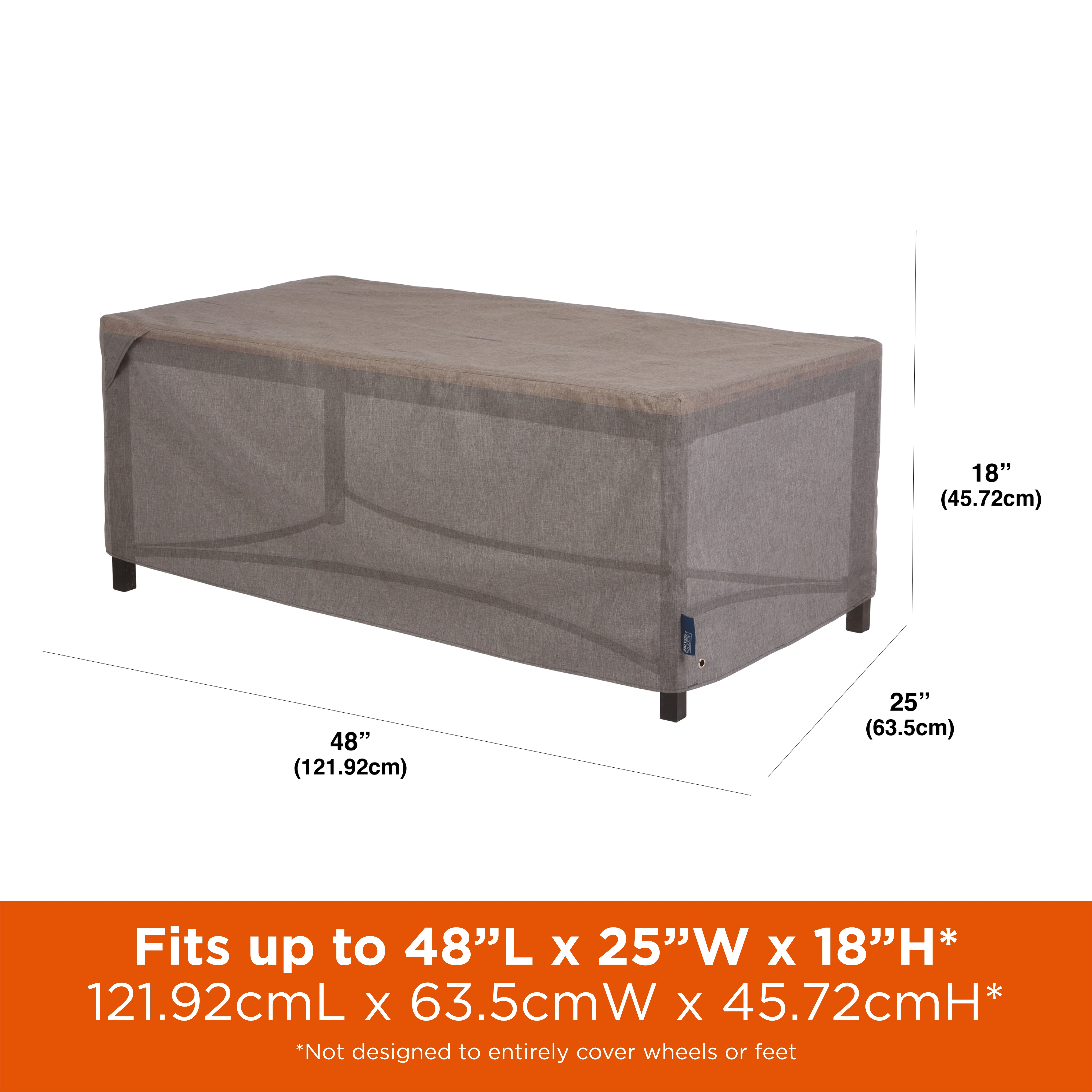 Modern Leisure Garrison Patio Ottoman Cover, Waterproof, 48