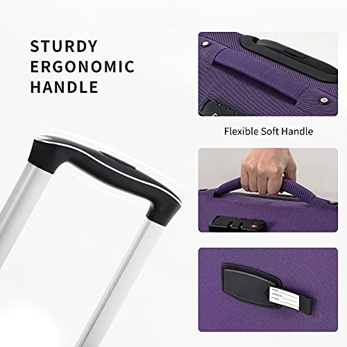 Merax Suitcase Set Softside 3-Piece Expandable Luggage with TSA Lock Spinner Wheels Lightweight Upright Luggage with Travel Bag(22/26/30 IN, Deep Blue)