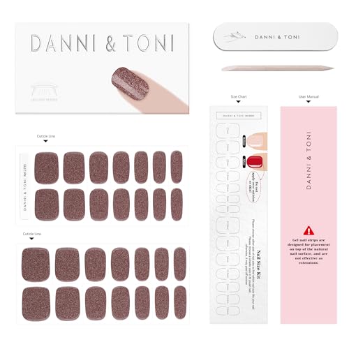 DANNI & TONI Semi Cured Gel Nail Strips Christmas Santa Claus Snowflakes Cat Eye Gel Nail Wraps 28 Stickers | Mistletoe Meow