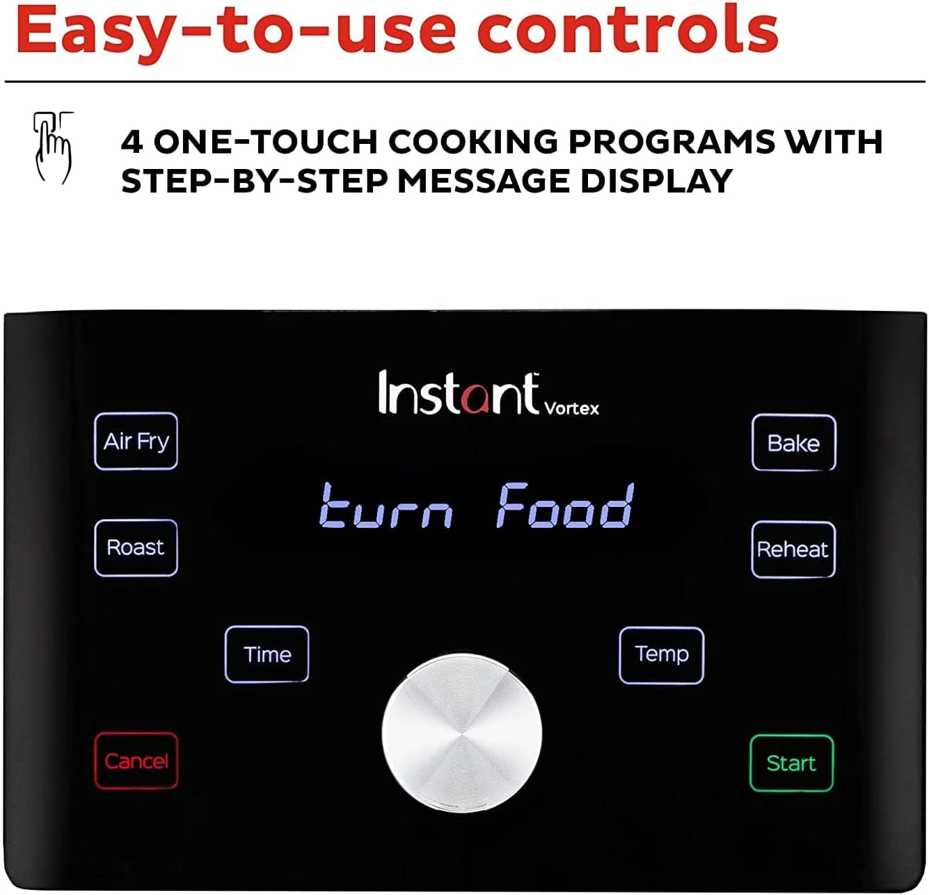 Instant Vortex 6-Quart Air Fryer Oven with Single Basket, 4-in-1 Function, Black