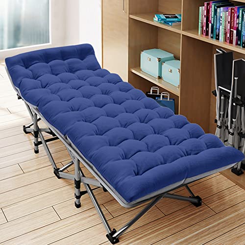 LILYPELLE Folding Camping Cot, Extra Wide Heavy Duty Sleeping Cots with Carry Bag, Double Layer Oxford Portable Travel Camp Cots for Home, Office Nap and Outdoor Beach