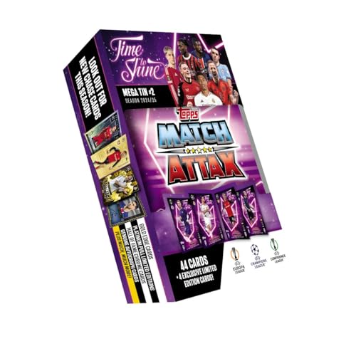 Topps Match Attax 24/25 - Random Mega Tin - Contains 44 Match Attax Cards Plus 4 Exclusive LEs