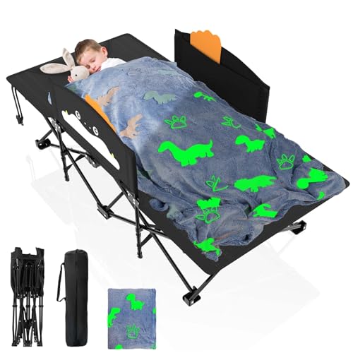 Suteck Toddler Kids Cot, Comfortable Kids Sleeping Cot Easy to Store and Use, Portable Folding Camping Cots for Kids Great for Outdoors
