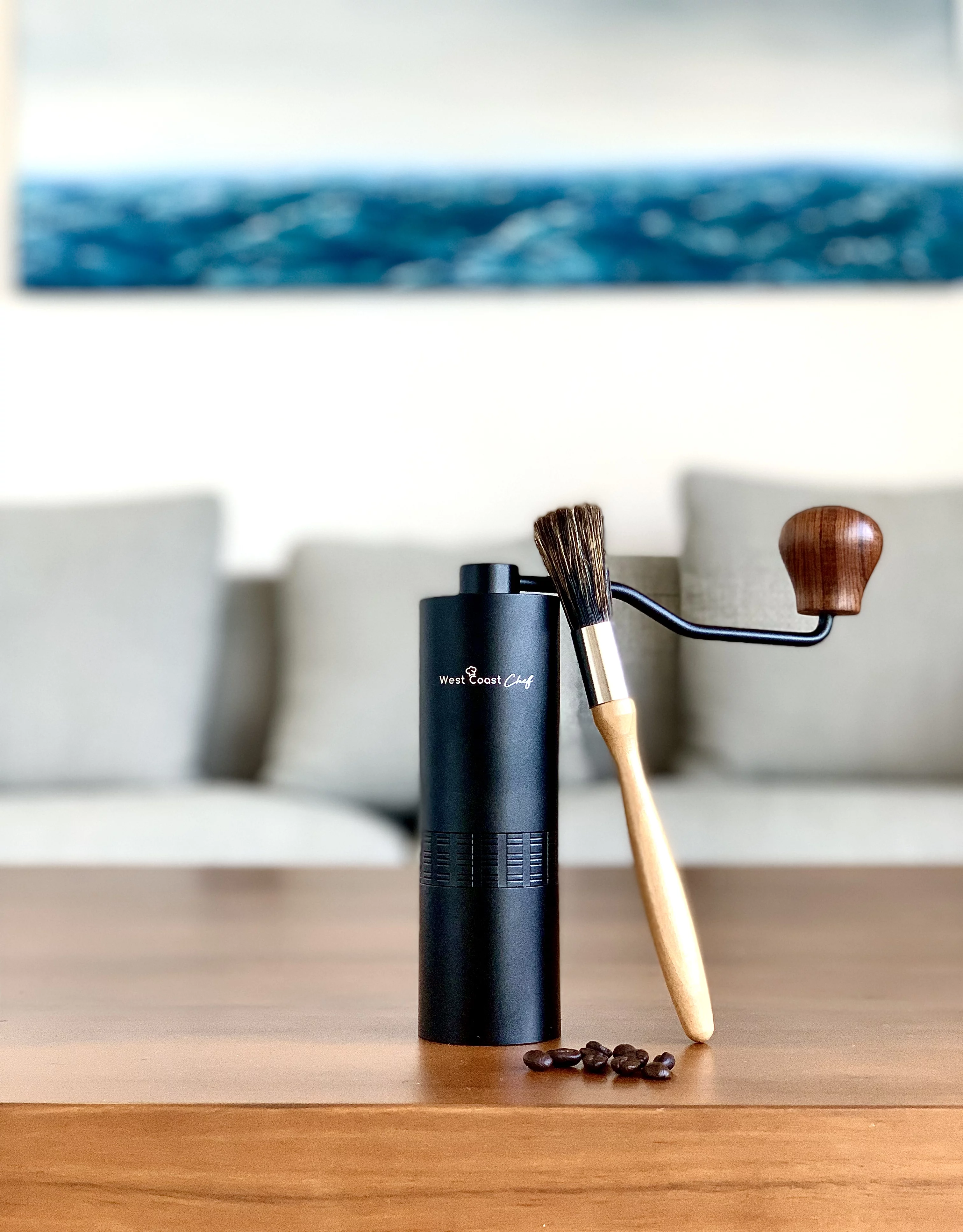 West Coast Chef Manual Burr Coffee Grinder - Precision Steel Burr Grinder With Coarseness Adjustment Dial, Conical Burr Grinder, Coffee Bean Grinder, Manual Coffee Grinder, Hand Coffee Grinder