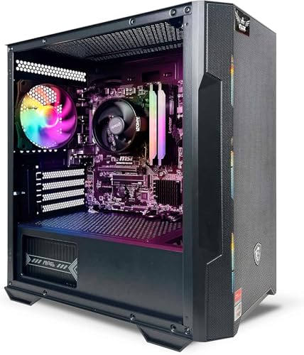 NSXGAMING Nova Desktop Gaming Computer (AMD Ryzen 5 5600G, 16GB 2 * 8 GB DDR4 3600, 512Gb M2 NVME SSD, RGB Fans, W11 64-bit Ready, Wify Ready, Mouse and Keyboard)