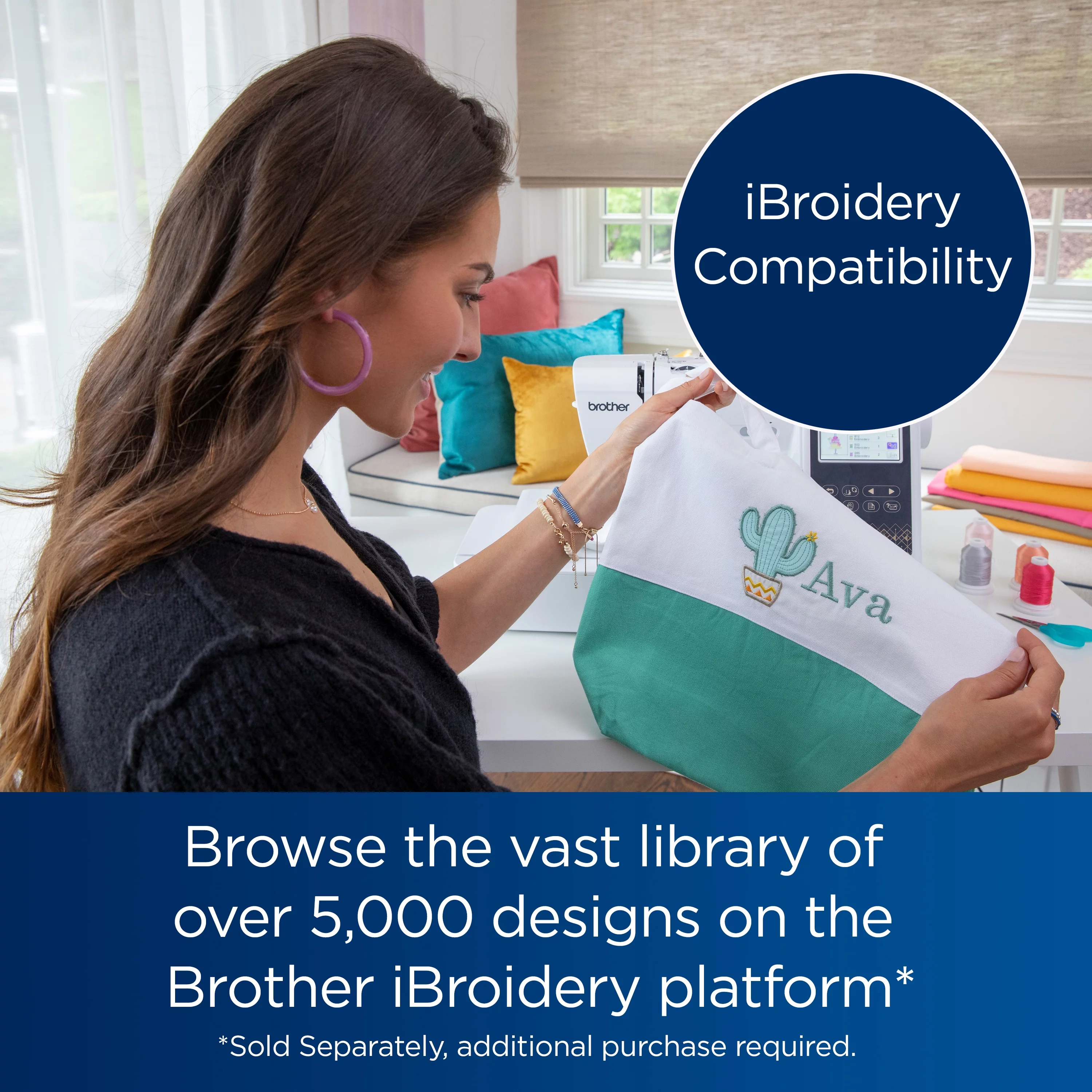 Brother SE700 Computerized Sewing & Embroidery Machine with Built-in Designs & Wireless Connectivity