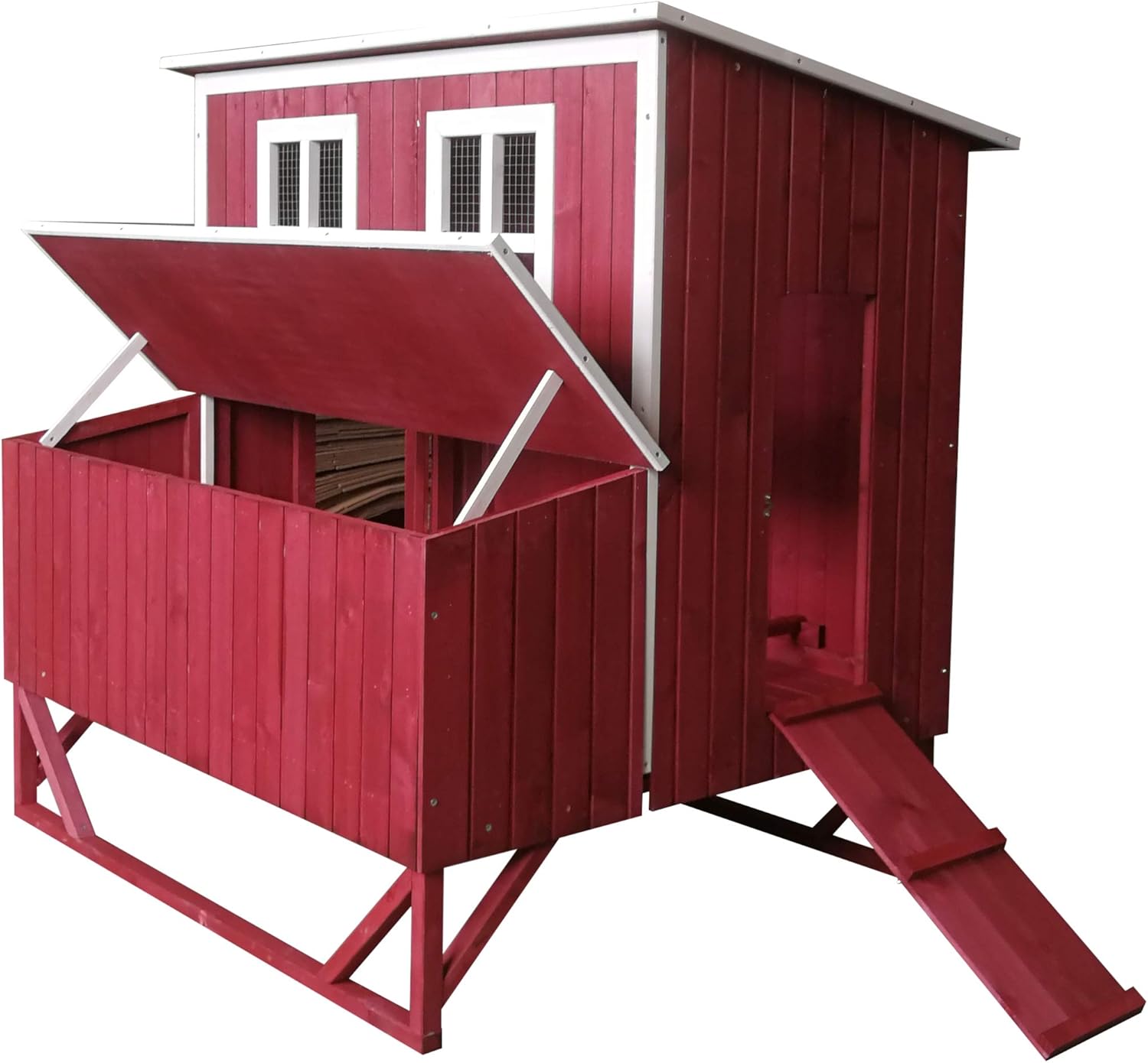 Large Wood Backyard Chicken Coop Hen House 4-8 Chickens w 4 nesting box New
