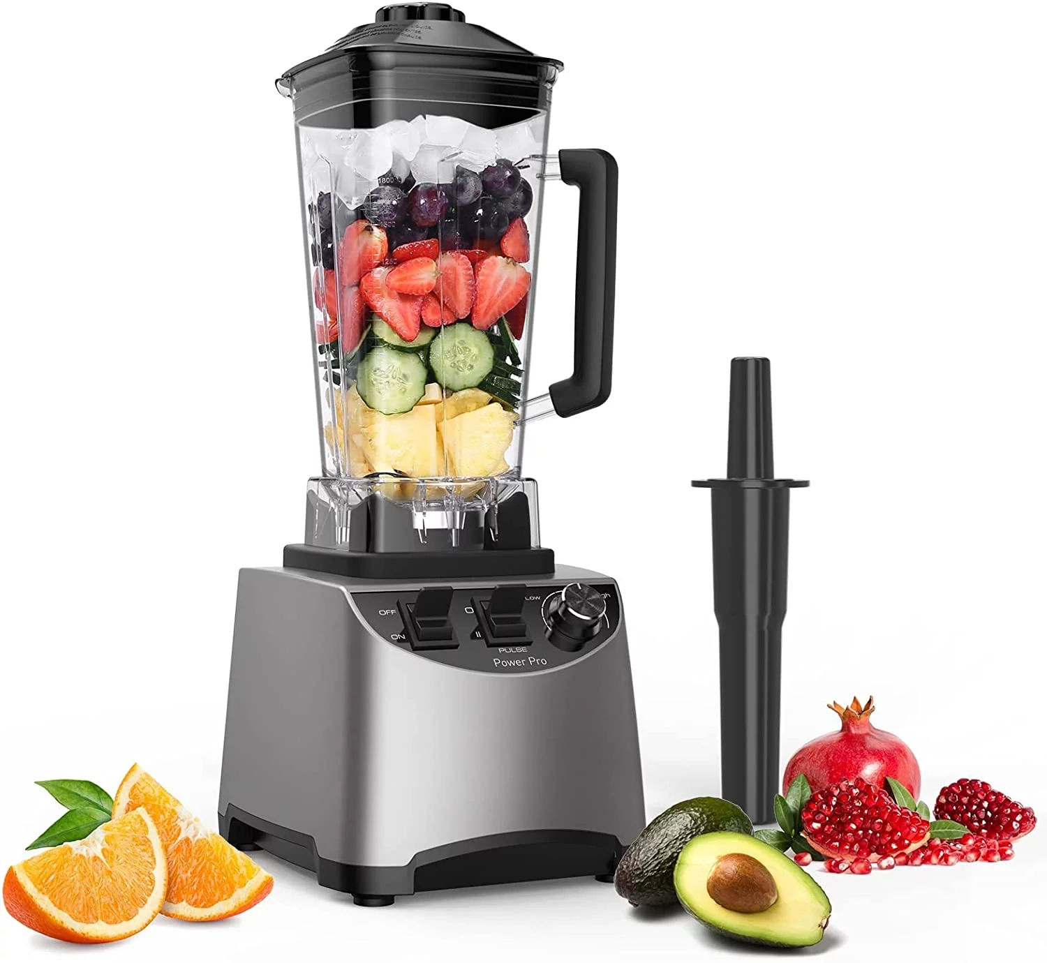 Arealer 1400W Blender with 6 Blad-es 1.8L Large Capacity -Slip 2 Modes for Home Use