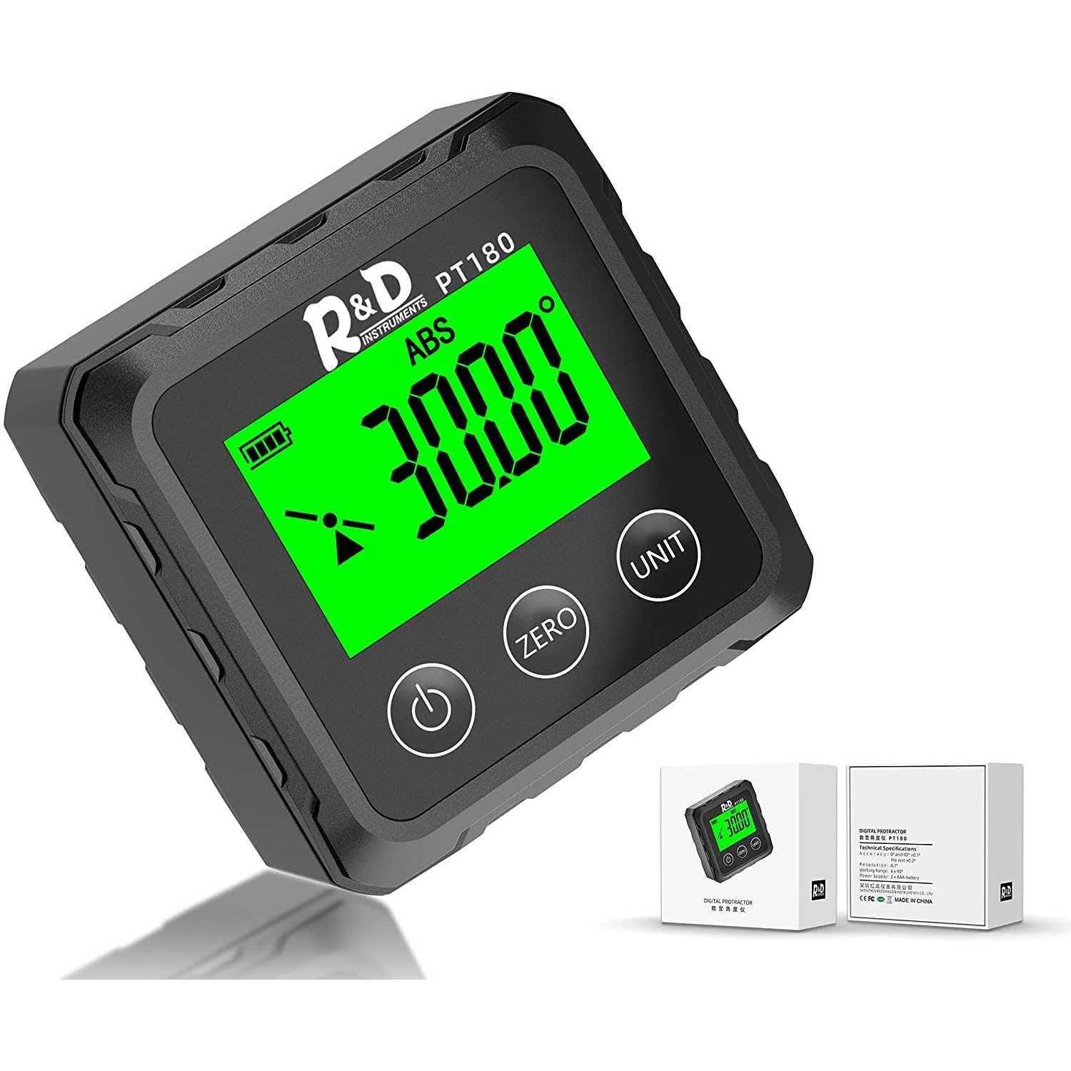 Rdinscos Digital Angle Gauge Level Box Protractor Digital Inclinometer Angle Finder Magnetic Base For Woodworking