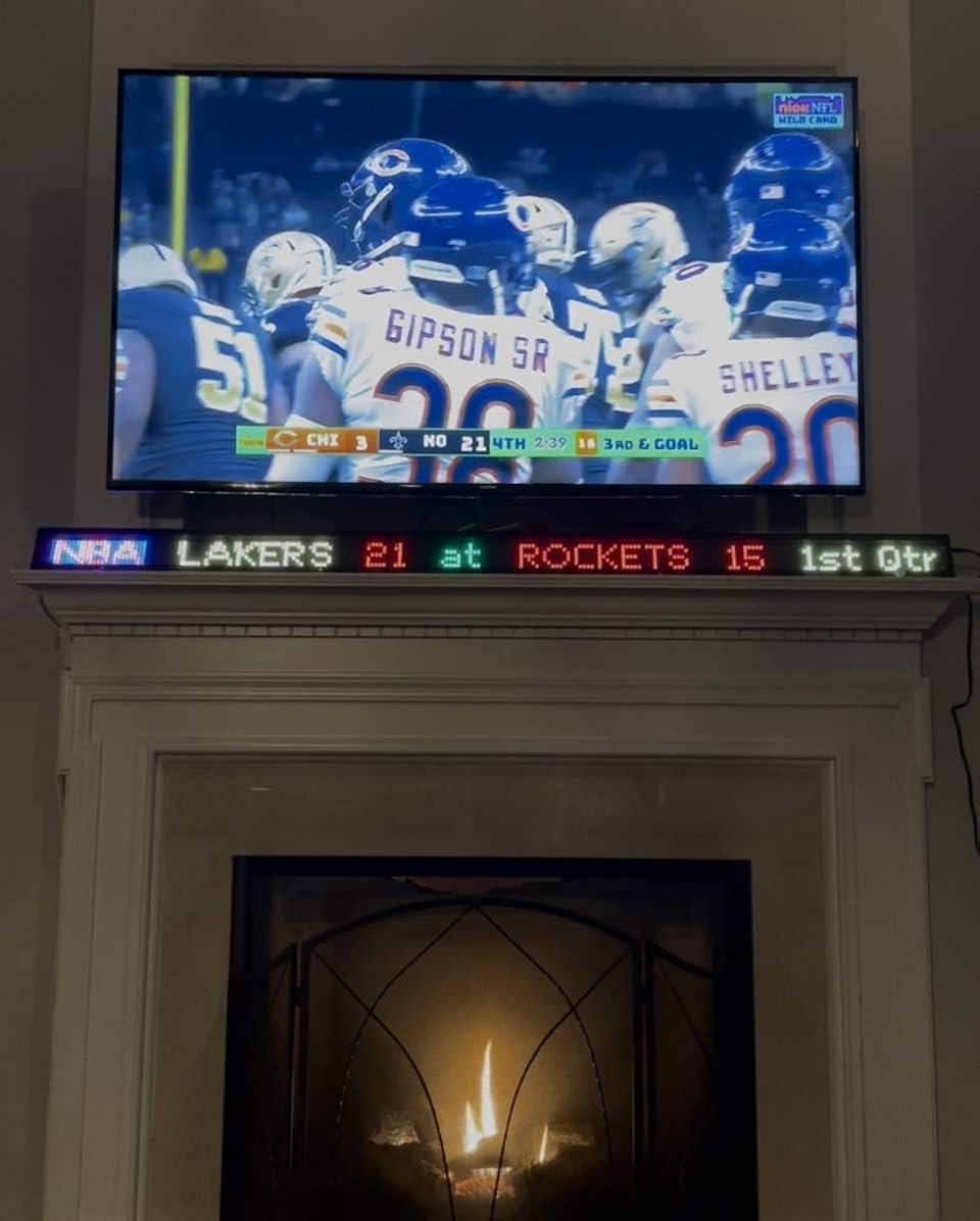 Tickercom Skybox Game Day Home Sports Ticker 31-40-50 Inch LED Sign Live Content, Display Sports Scores, Odds, Breaking News Man Cave