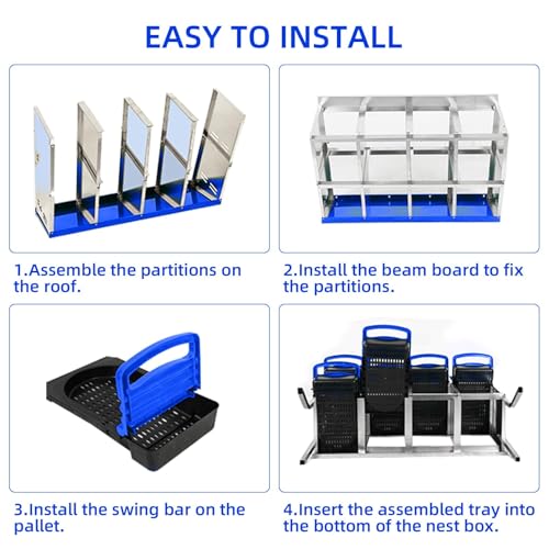 Chicken Nesting Box, 10 Hole 2 Layer Hen Nest Box with Legs, Roll Away Eggs Laying Boxes,Cleanable Pull Out Hen Roosting Boxes