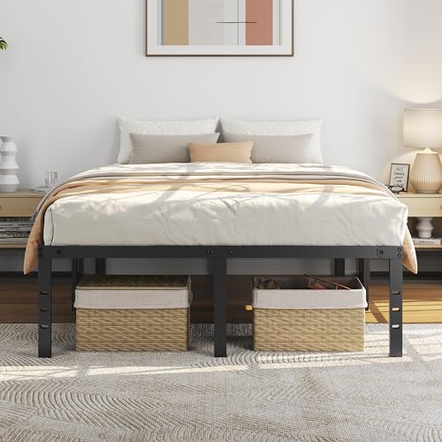 Yaheetech 14 Inch Full Bed Frame Heavy Duty Metal Platform Bed with Under Bed Storage, No Box Spring Needed, Easy Assembly, Sturdy Steel Slat Support, Black
