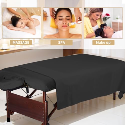 4 Sets Premium Microfiber Massage Table Sheets Set 3 Piece Set Includes Massage Table Cover Fitted Sheet and Fitted Face Rest Cover, White