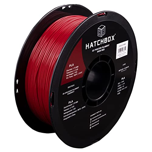 HATCHBOX 1.75mm Black PLA 3D Printer Filament, 1 KG Spool, Dimensional Accuracy +/- 0.03 mm, 3D Printing Filament
