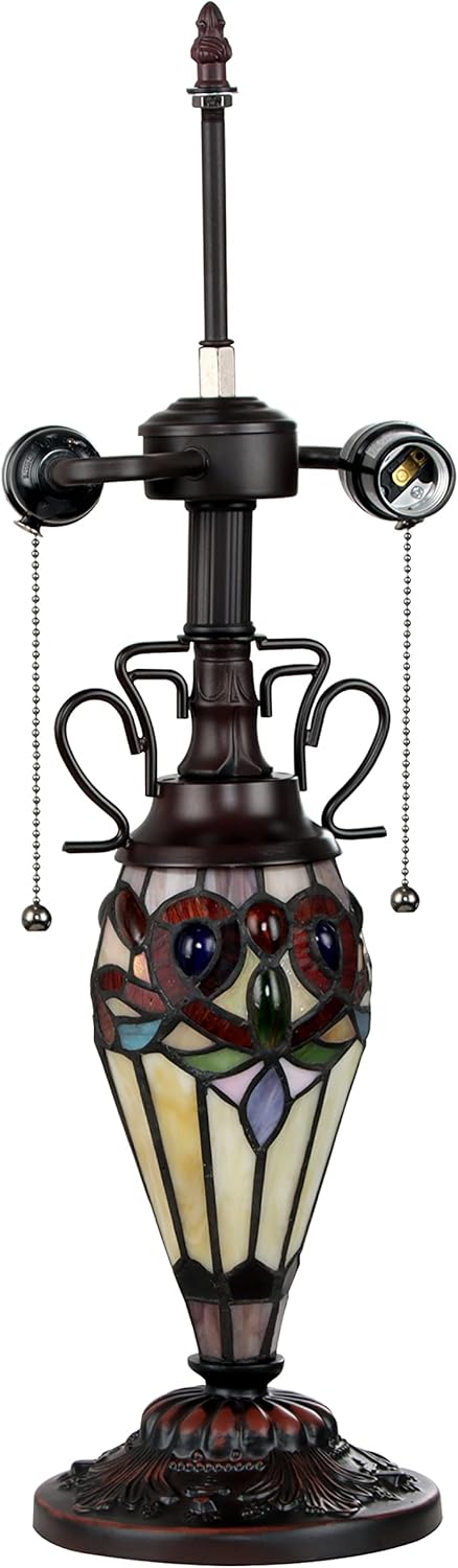Chloe Lighting SERENITY Tiffany-style Dark Bronze 3 Light Double Lit Table Lamp 16