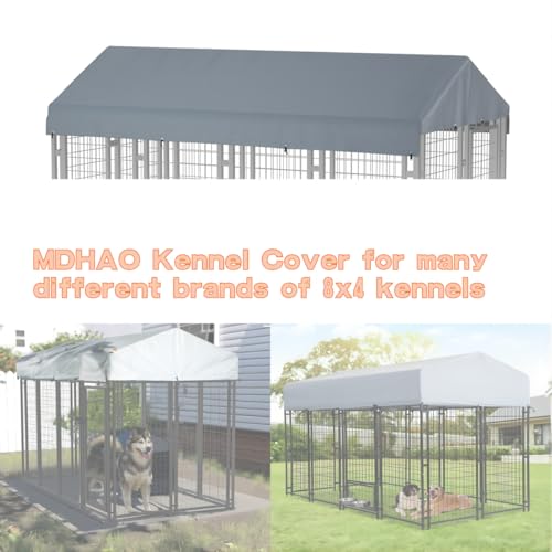 10' x 10' Dog Kennel Cover 600D Heavy Duty Waterproof Replaceable Dog Kennel Top Cover - Gray (Top Cover Included Only)
