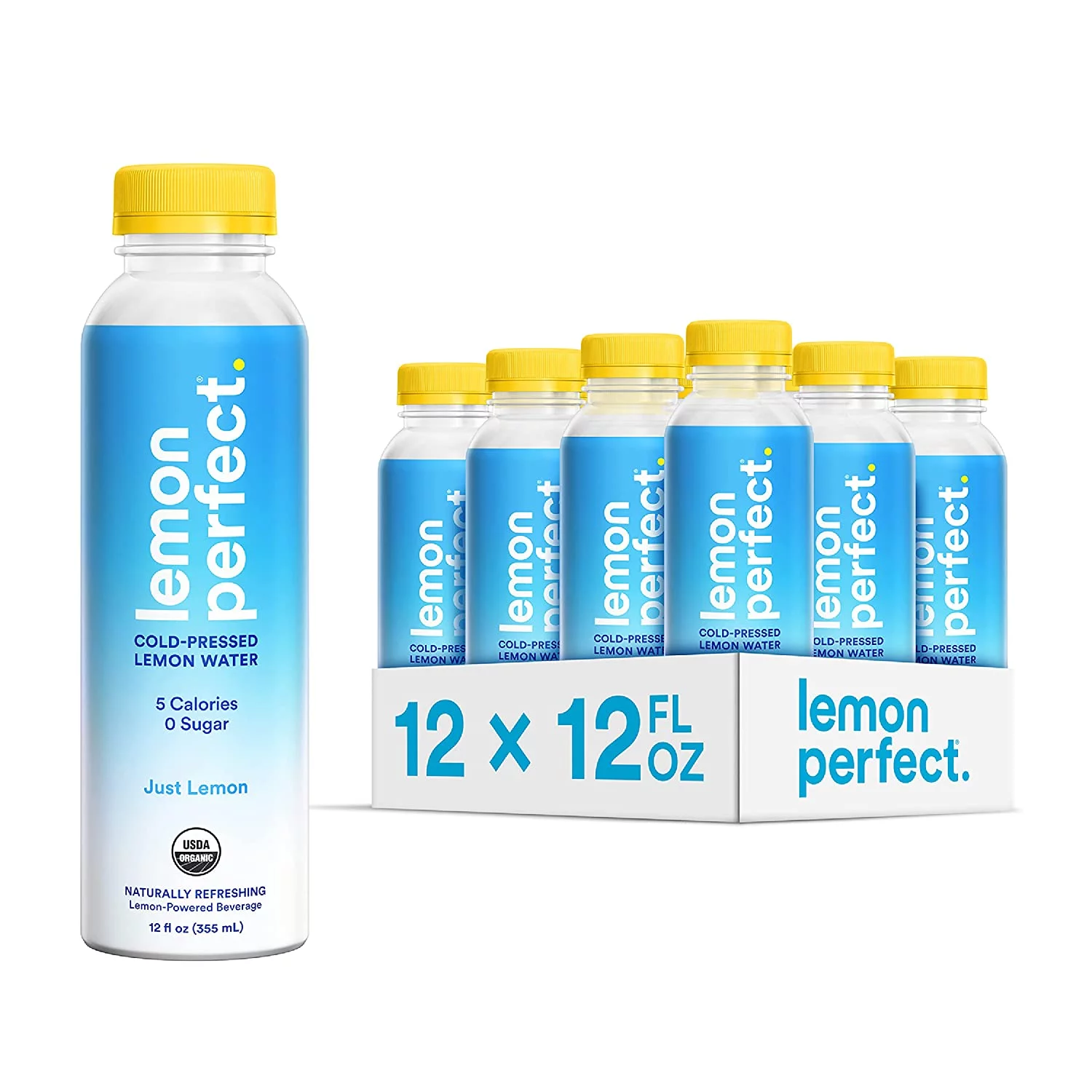 Lemon Perfect Just Lemon, Cold-Pressed Lemon Water, 12-Pack, 12 fl oz