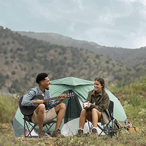 YSSOA Removable Footrest Reclining Camping Chair, 1-Pack, Black