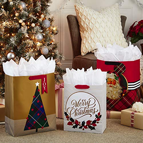 Hallmark Classic Christmas Gift Bag Assortment (8 Bags: 2 Small 5
