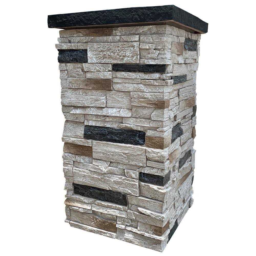NextStone Country Ledgestone 30 in. x 16 Faux Polyurethane Stone Column Siding Wrap