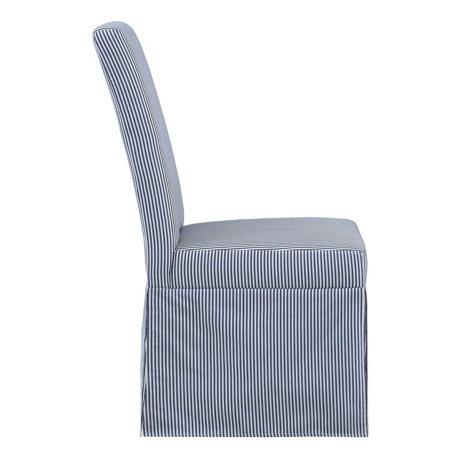 Adalynn Slipcover Dining Chair 2 Pack in Navy Stripe Fabric