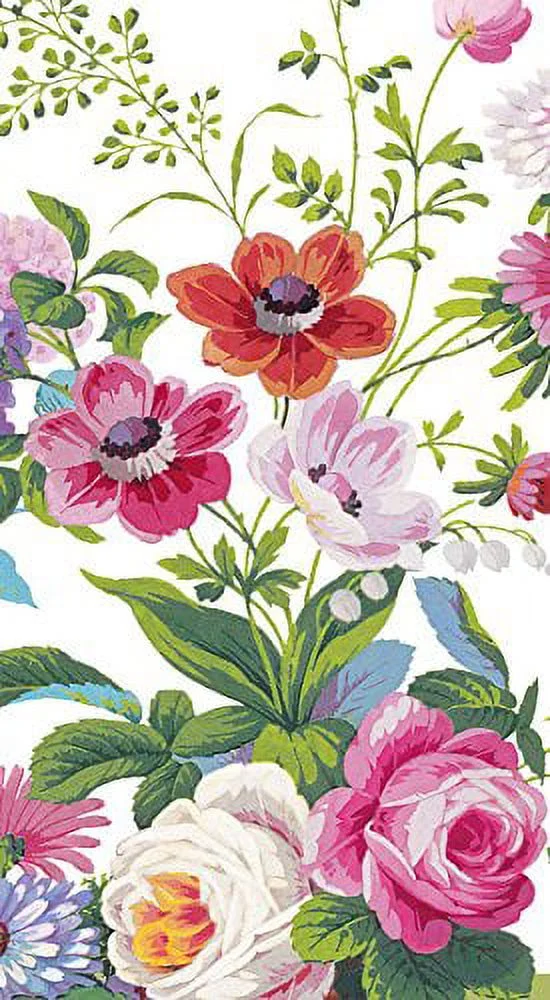 Caspari Edwardian Garden Paper Guest Towel Napkins in Ivory - 15 Per Package