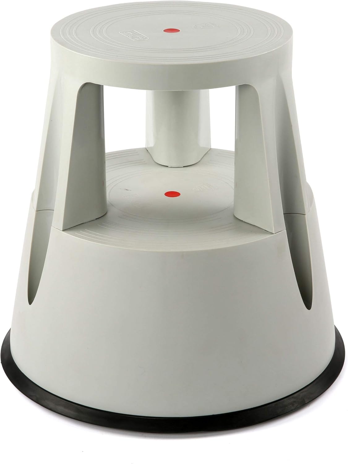 M&T Displays Gray Rolling 2-Step Plastic Stepstool Holds up to 330 lbs w/Non-Slip Platform Wheels Sturdy and Durable Home Appliance Ideal for Kitchen Bathroom Bedroom