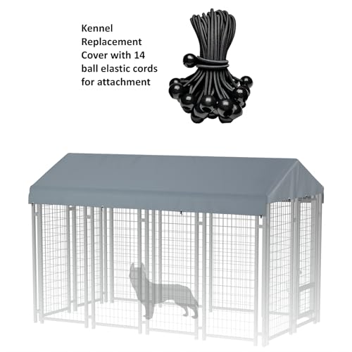 10' x 10' Dog Kennel Cover 600D Heavy Duty Waterproof Replaceable Dog Kennel Top Cover - Gray (Top Cover Included Only)